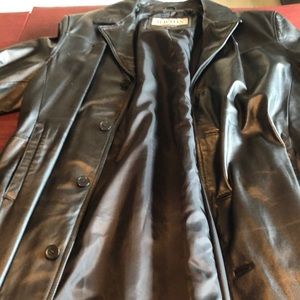 Big and tall men leather trench coat